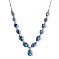 Aurora Moonstone (D) Necklace 18 Inches in Platinum Over Sterling Silver 12.40 ctw