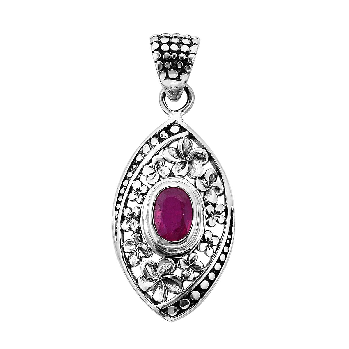 Bali Legacy Niassa Ruby (FF) Pendant in Sterling Silver 1.00 ctw