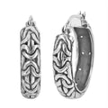 Bali Legacy Hoop Earrings, Sterling Silver Earrings, Silver Hoops, Filigree Hoop Earrings 6.60 Grams - Sticky add to cart bar
