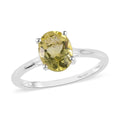 Brazilian Green Gold Quartz Solitaire Ring in Sterling Silver (Size 10.0) 1.65 ctw - Sticky add to cart bar