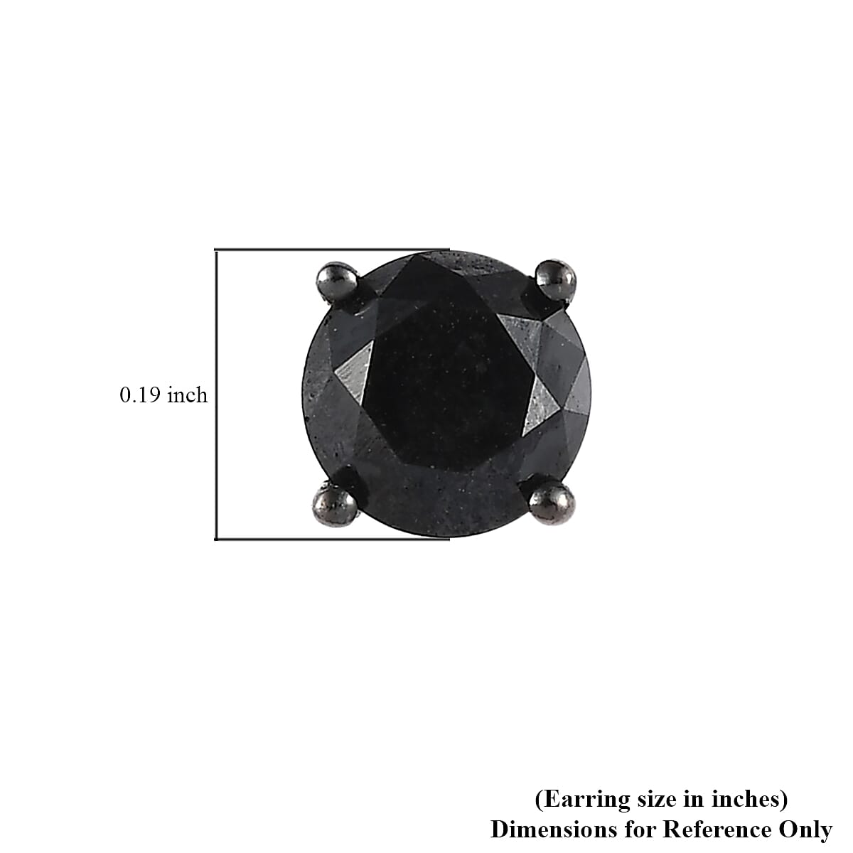 Ankur Treasure Chest Premium Black Diamond Solitaire Stud Earrings in Platinum Over Sterling Silver 1.00 ctw