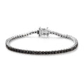 Premium Black Diamond Tennis Bracelet in Platinum Over Sterling Silver (7.25 In) 5.00 ctw - Sticky add to cart bar