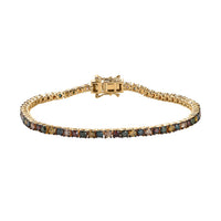 Multi Diamond Tennis Bracelet in Vermeil Yellow Gold Over Sterling Silver (7.25 In) 5.00 ctw