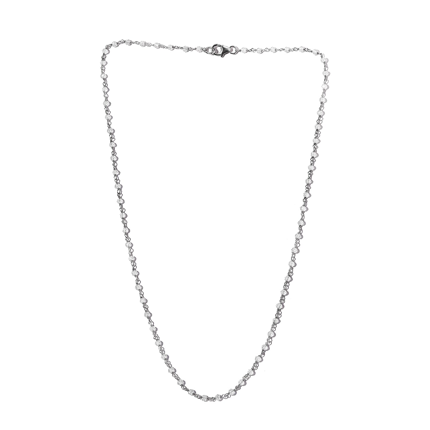 Montezuma Prasiolite Station Necklace 20 Inches in Platinum Over Sterling Silver 13.00 ctw