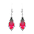 Fusion Multi Color Glass and Simulated Diamond Kite Earrings in Silvertone - Sticky add to cart bar