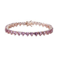 Rose De France Amethyst Heart Tennis Bracelet in Vermeil Rose Gold Over Sterling Silver (8.00 In) 23.50 ctw - Sticky add to cart bar