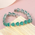 Emeraldine Quartz (Triplet) Bracelet in Platinum Over Sterling Silver (8.00 In) 14.90 Grams (Delivery in 7-10 Business Days) 46.20 ctw - Sticky add to cart bar