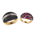 Orissa Rhodolite Garnet and Multi Gemstone Openable Ring in Vermeil Yellow Gold Over Sterling Silver 10.90 Grams 7.00 ctw - Sticky add to cart bar