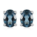 London Blue Topaz Stud Earrings in Platinum Over Sterling Silver 1.90 ctw - Sticky add to cart bar
