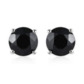 Thai Black Spinel 6.60 ctw Solitaire Stud Earrings in Sterling Silver - Sticky add to cart bar