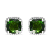 Chrome Diopside 1.20 ctw Stud Earrings in Sterling Silver