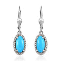 Sleeping Beauty Turquoise and Natural Champagne Diamond Halo Earrings in Platinum Over Sterling Silver 2.50 ctw - Sticky add to cart bar