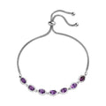 Amethyst Bolo Bracelet in Sterling Silver and Stainless Steel (10.50 In) 3.00 ctw - Sticky add to cart bar