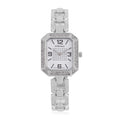 Strada Austrian Crystal Japanese Movement Watch with Silvertone Strap (31.75mm-27.94mm) (7.00-8.5 Inches) - Sticky add to cart bar