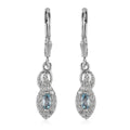 Santa Maria Aquamarine and White Zircon Earrings in Platinum Over Sterling Silver 0.60 ctw - Sticky add to cart bar