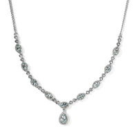 Premium Mangoro Aquamarine Station Necklace 20 Inches in Platinum Over Sterling Silver 2.15 ctw