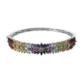 D'Joy Tanzanite and Multi Gemstone Bangle Bracelet in Platinum Over Sterling Silver (8 In)11.65 ctw - Sticky add to cart bar