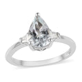 Premium Espirito Santo Aquamarine and Diamond Accent Ring in Platinum Over Sterling Silver 1.00 ctw - Sticky add to cart bar