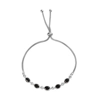 Karis Thai Black Spinel 2.75 ctw Bolo Bracelet in Platinum Bond