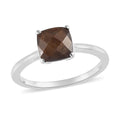 Natural Chocolate Sapphire Solitaire Ring in Sterling Silver 1.85 ctw - Sticky add to cart bar