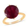 Niassa Ruby (FF) Solitaire Ring in Vermeil Yellow Gold Over Sterling Silver 2.30 Grams 9.25 ctw - Sticky add to cart bar