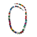 Multi Agate Beaded Necklace 20 Inches in Sterling Silver 293.50 ctw - Sticky add to cart bar