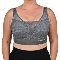 SANKOM Patent Support & Posture Lace Bra with Bamboo Fibers - XXXL | Grey