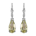 AAA Montezuma Prasiolite Earrings in Platinum Over Sterling Silver, Solitaire Earrings, Dangle Drop Earrings 5.40 ctw - Sticky add to cart bar