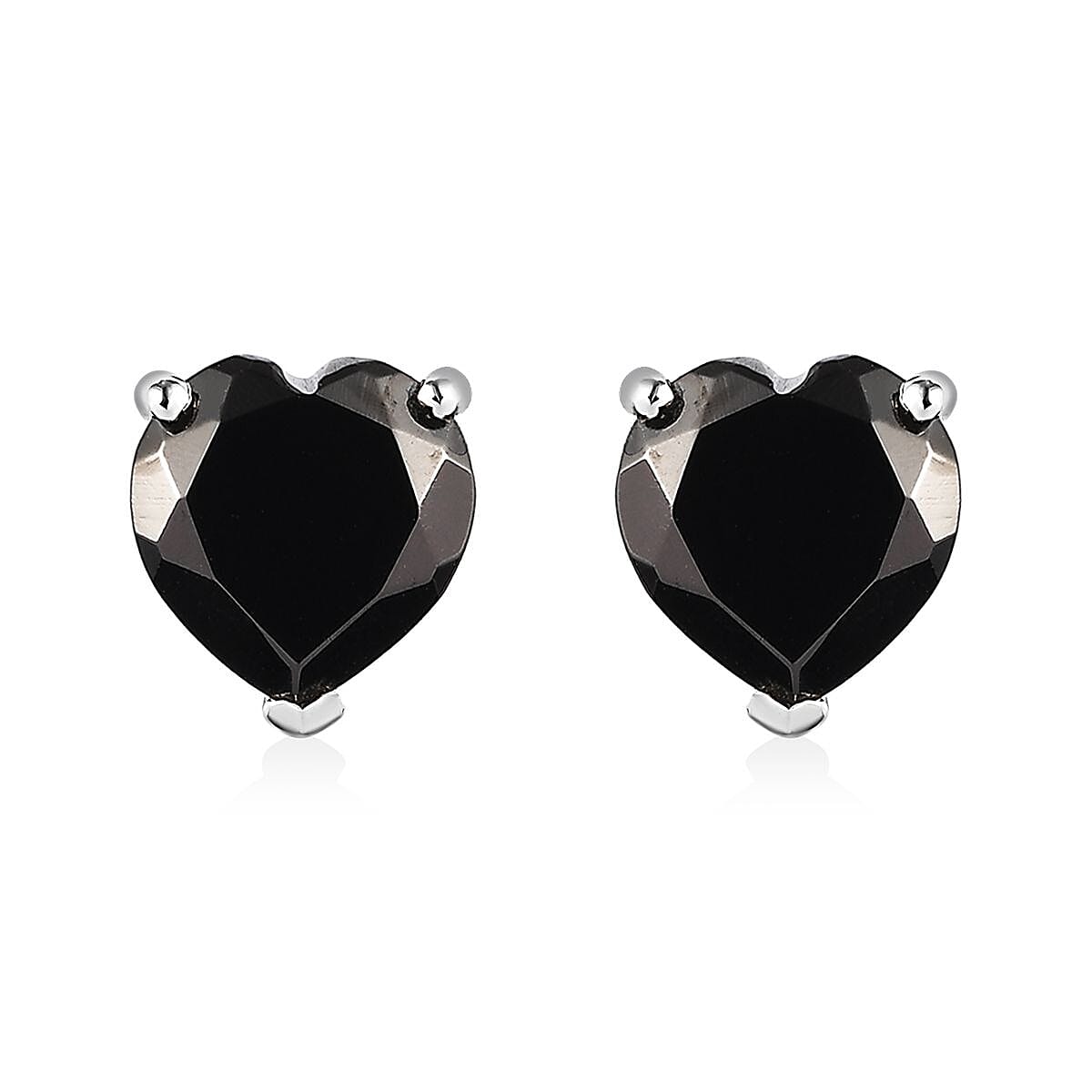 Elite Shungite Solitaire Stud Earrings in Platinum Over Sterling Silver 2.70 ctw