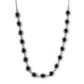 Elite Shungite and White Zircon Necklace 18-20 Inches in Platinum Over Sterling Silver 8.50 ctw - Sticky add to cart bar