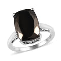 Elite Shungite Solitaire Ring in Platinum Over Sterling Silver 3.50 ctw - Sticky add to cart bar
