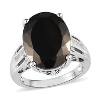 Elite Shungite and White Topaz Ring in Platinum Over Sterling Silver 4.60 ctw