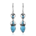 Sajen Silver Quartz Doublet Celestial Blue Earrings in Platinum Over Sterling Silver 6.50 ctw - Sticky add to cart bar