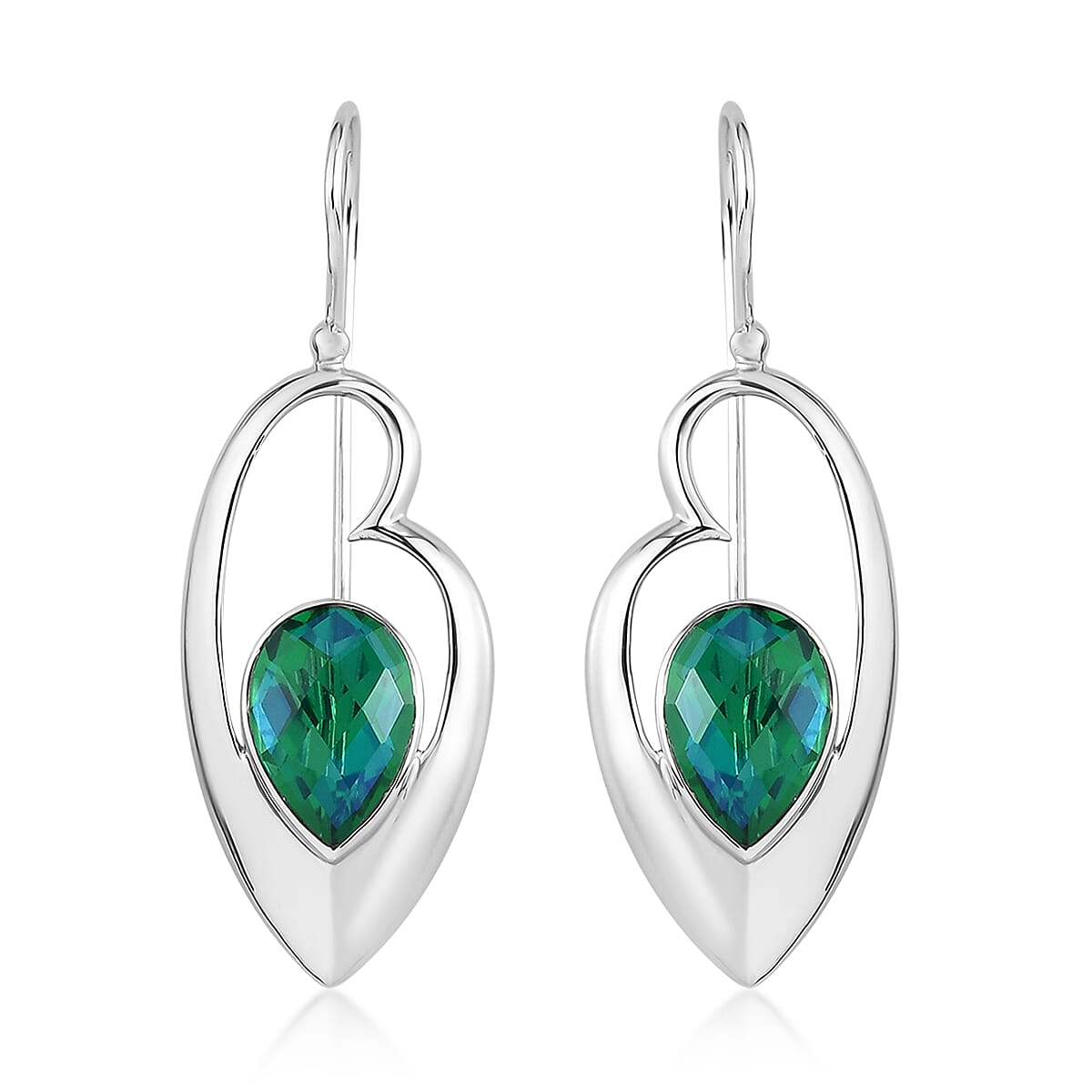 Sajen Silver Quartz Doublet Rainbow Caribbean Earrings in Platinum Over Sterling Silver 7.25 ctw