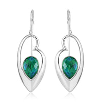 Sajen Silver Quartz Doublet Rainbow Caribbean Earrings in Platinum Over Sterling Silver 7.25 ctw
