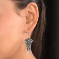Sajen Silver Carved Hematite Elephant and Multi Gemstone Earrings in Platinum Over Sterling Silver 38.25 ctw - Sticky add to cart bar