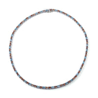 Multi Zircon Tennis Necklace 18 Inches in Platinum Over Sterling Silver 20 Grams 32.25 ctw