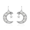 Artisan Crafted Polki Diamond Star and Moon Earrings in Sterling Silver 1.00 ctw - Sticky add to cart bar
