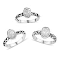Artisan Crafted Polki Diamond Set of 3 Ring in Sterling Silver 0.75 ctw - Sticky add to cart bar