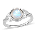 Kuisa Rainbow Moonstone Solitaire Ring in Sterling Silver (Size 10.0) 1.65 ctw - Sticky add to cart bar