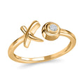 Moissanite Ring in Platinum Over Sterling Silver (Size 5.0) 0.05 ctw - Sticky add to cart bar