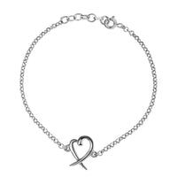 Platinum Over Sterling Silver Bracelet (7.25 In) 3.50 Grams
