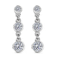 Moissanite Dangle Earrings in Platinum Over Sterling Silver 1.60 ctw - Sticky add to cart bar