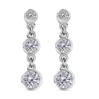Moissanite Dangle Earrings in Platinum Over Sterling Silver 1.60 ctw