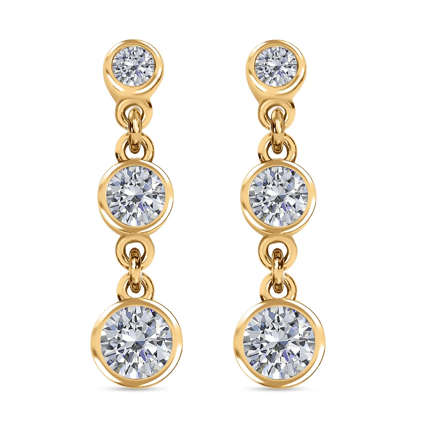 Moissanite Dangle Earrings in Platinum Over Sterling Silver 1.60 ctw