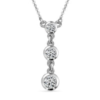Moissanite Fancy Necklace 18 Inches in Platinum Over Sterling Silver 0.75 ctw