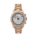 LUSTRO STELLA GENOA Simulated Diamond Multi-Function Movement Watch in ION Plated RG Stainless Steel (38mm) (Ships in 3-5 Business Days) 5.75 ctw - Sticky add to cart bar