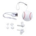 White and Red Bluetooth Wireless Ball Shape Earbuds with Charging Box (10x3.4 mm) - Sticky add to cart bar