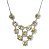 Ouro Verde Quartz Necklace 18-20 Inches in Platinum Over Sterling Silver 29.00 ctw