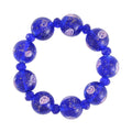 Blue Color Murano Glass and Blue Glass Beaded Stretch Bracelet - Sticky add to cart bar
